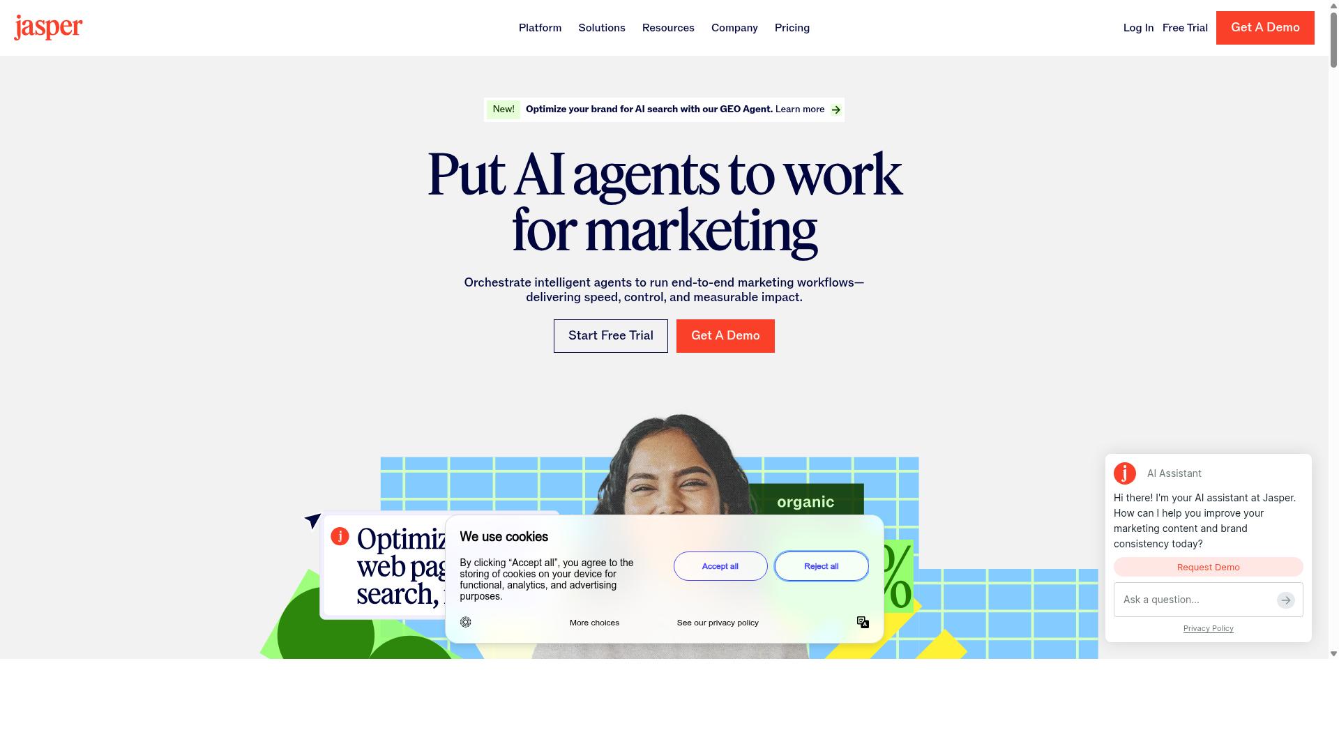 Jasper AI website